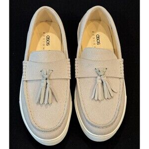 ASOS DESIGN tassel loafers in gray faux suede Size US 6